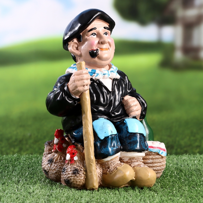 Садовая фигура  Садовая фигура "Пастух" 15х14х24см ///
