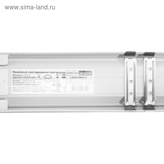 Cветильник линейный светодиодный Ecola, 36 Вт, 4200 К, 220 В, IP20, 1200х75х25 мм Cветильник линейный светодиодный Ecola, 36 Вт, 4200 К, 220 В, IP20, 1200х75х25 мм