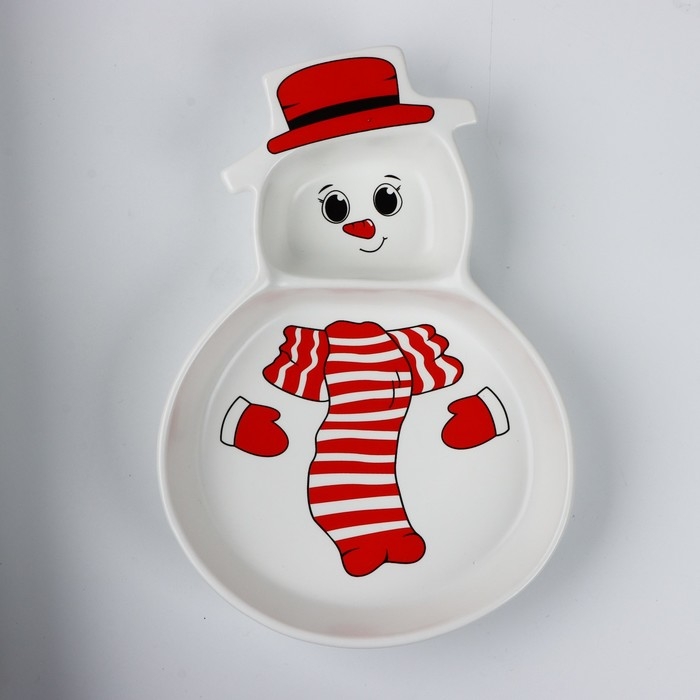 Менажница  Менажница "Снеговичок", 14 х 20 х 3 см
