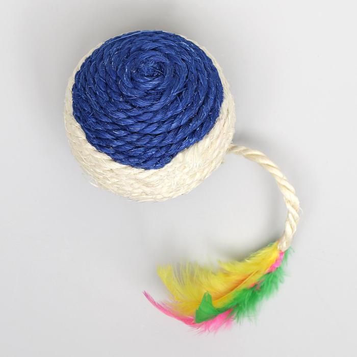 Шар из сизали с перьями  Шар из сизали с перьями "Лоретта", 6.5 см, микс цветов