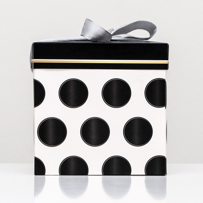 Коробка Самосборная Коробка Самосборная "Крупный горох" Черная, 15х15х15 см