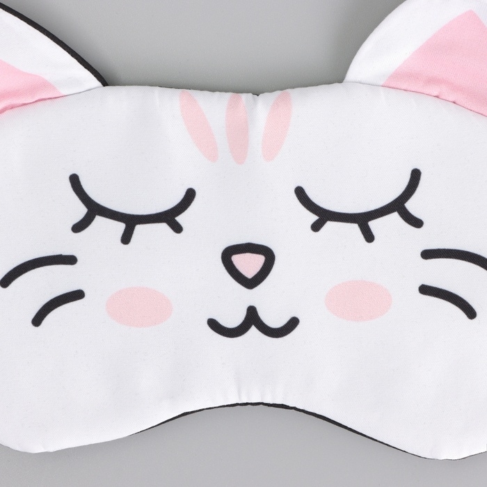 Маска для сна с ушками «Зефирка», 19.3 х 12.5 см, цвет белый Маска для сна с ушками «Зефирка», 19.3 х 12.5 см, цвет белый