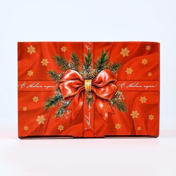 Коробка подарочная новогодняя складная «Роскошный бант», 22 х 15 х 10 см, Новый год Коробка подарочная новогодняя складная «Роскошный бант», 22 х 15 х 10 см, Новый год