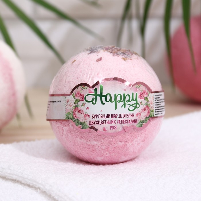 Бомбочка для ванн Laboratory Katrin двухцветная, с лепестками роз, 120 г Бомбочка для ванн Laboratory Katrin двухцветная, с лепестками роз, 120 г