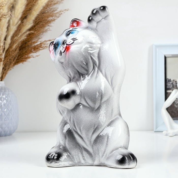 Копилка Копилка "Кот Привет" 25х14см, серый