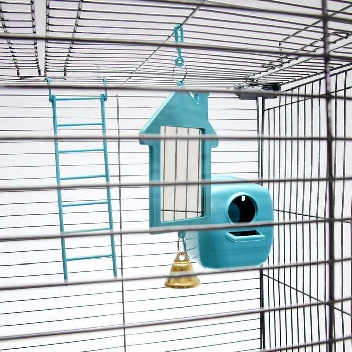 Клетка для птиц Клетка для птиц "Пижон" №104-Б, разборная, 2 секции, 58 х 40 х 88см, бирюзовая