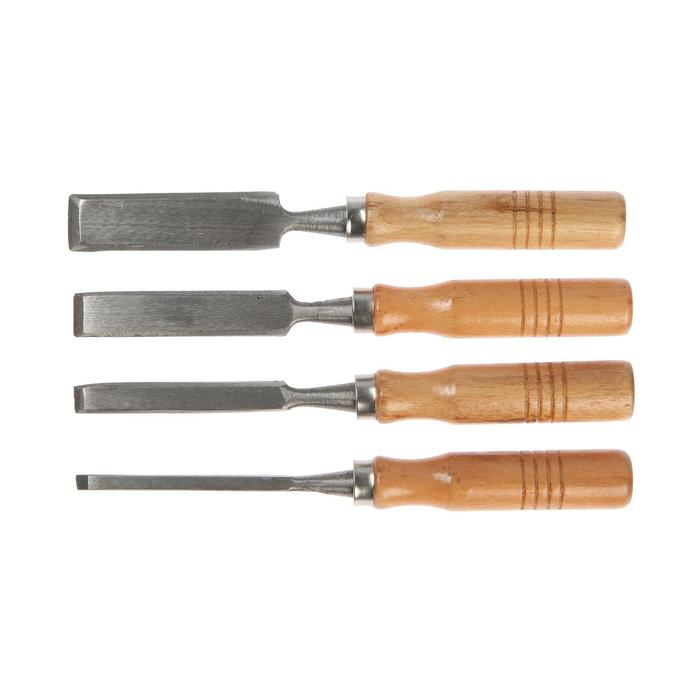 Набор стамесок ЛОМ, деревянная рукоятка, 6-12-18-24 мм Набор стамесок ЛОМ, деревянная рукоятка, 6-12-18-24 мм