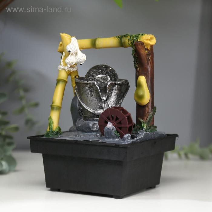 Фонтан настольный от сети Фонтан настольный от сети "Водяная мельница из бамбука" 18х12х12 см