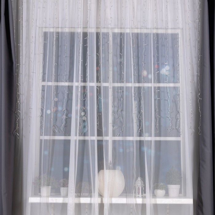 Гирлянда «Занавес» 2 × 1.5 м, IP20, прозрачная нить, 360 LED, свечение синее, 8 режимов, 220 В Гирлянда «Занавес» 2 × 1.5 м, IP20, прозрачная нить, 360 LED, свечение синее, 8 режимов, 220 В