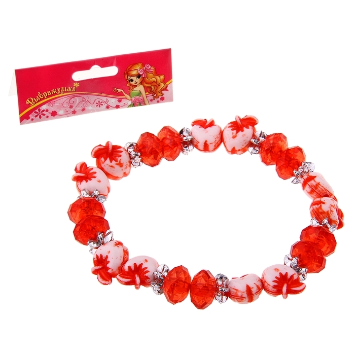 Браслет «Выбражулька» яблочки, цвет красный, d=6 см