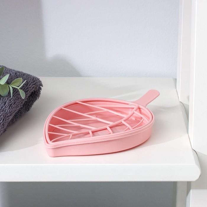 Мыльница «Лист», пластик, 17,5×10,5×2 см, цвет МИКС