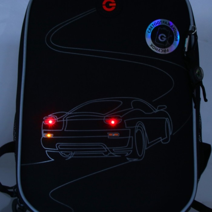 Рюкзак каркасный, 37 х 26 х 16 см, Grizzly RAw-397, со светодиодами, чёрный RAw-397-5_1 Рюкзак каркасный, 37 х 26 х 16 см, Grizzly RAw-397, со светодиодами, чёрный RAw-397-5_1