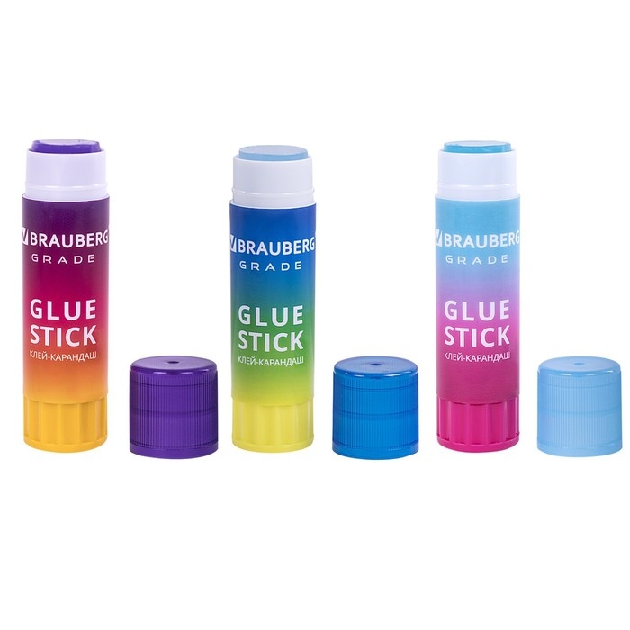Клей-карандаш PVP 21г BRAUBERG GRADE, Набор 3шт , блистер 271248 Клей-карандаш PVP 21г BRAUBERG GRADE, Набор 3шт , блистер 271248