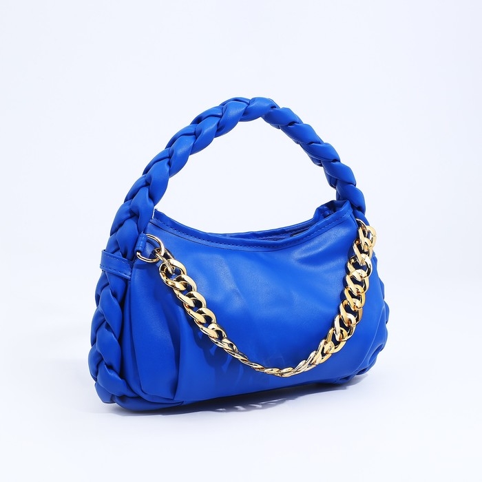 Сумка-багет на молнии, цвет синий Сумка-багет на молнии, цвет синий