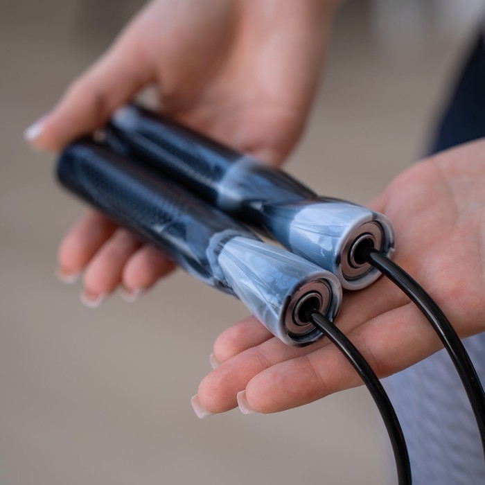 Скакалка, 2,7 м, цвет чёрный Скакалка, 2,7 м, цвет чёрный