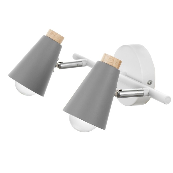 Спот Спот "Конус" 2х40Вт Е27 серый 30х12х16 см