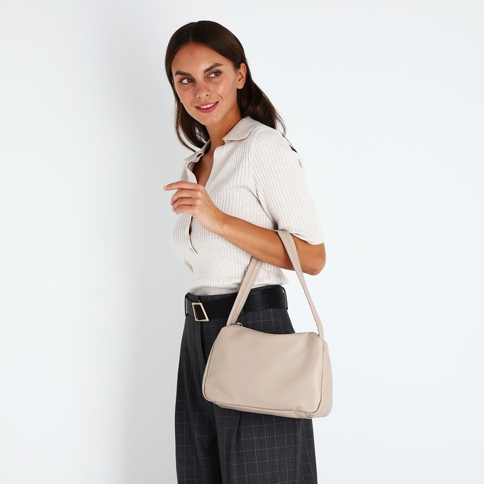 Сумка женская на молнии, цвет бежевый Сумка женская на молнии, цвет бежевый