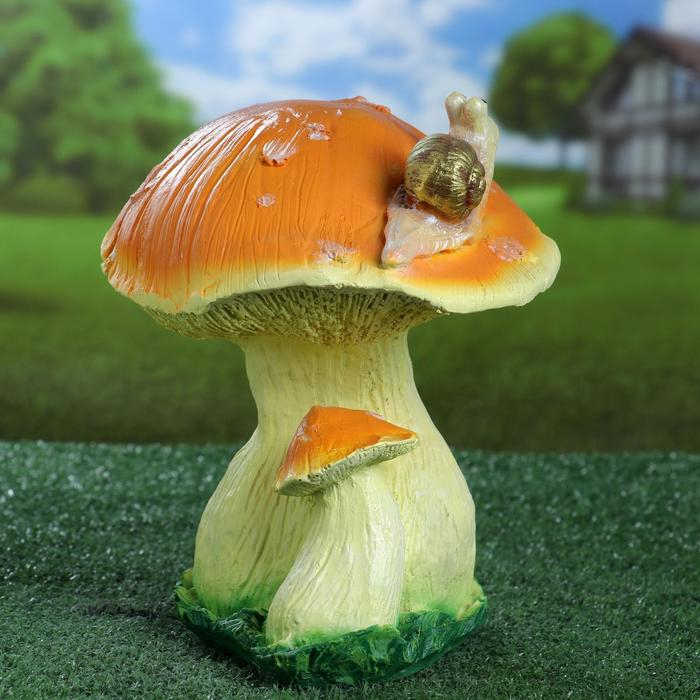 Садовая фигура  Садовая фигура "Гриб с улиткой" средний 22х20х25см