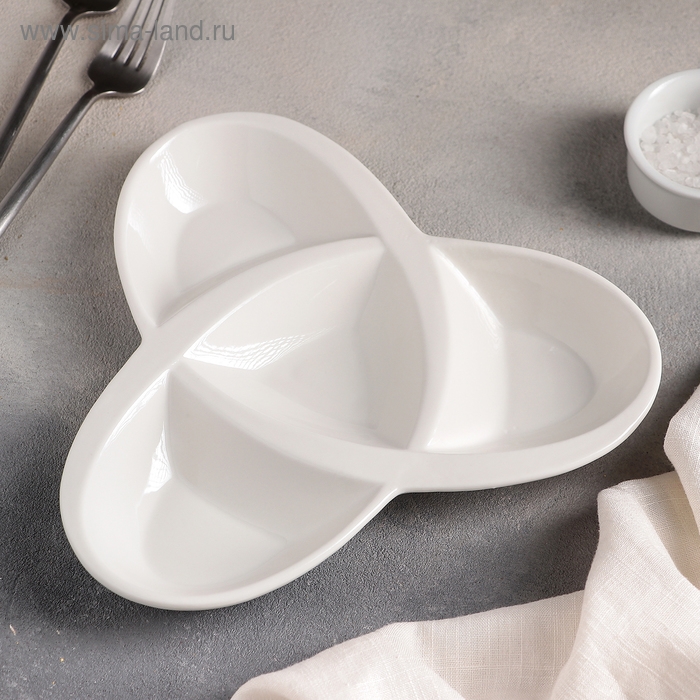 Менажница керамическая 4 ячейки «Трикветр», 21×2,5 см Менажница керамическая 4 ячейки «Трикветр», 21×2,5 см