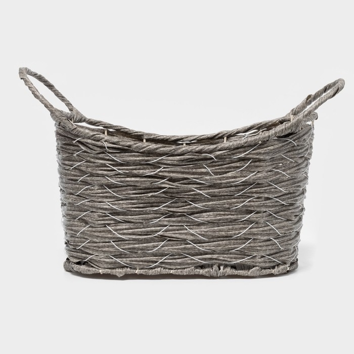 Кашпо плетеное  Кашпо плетеное "Луция" 31,5х17,5х15 см, корзинка, цвет серый