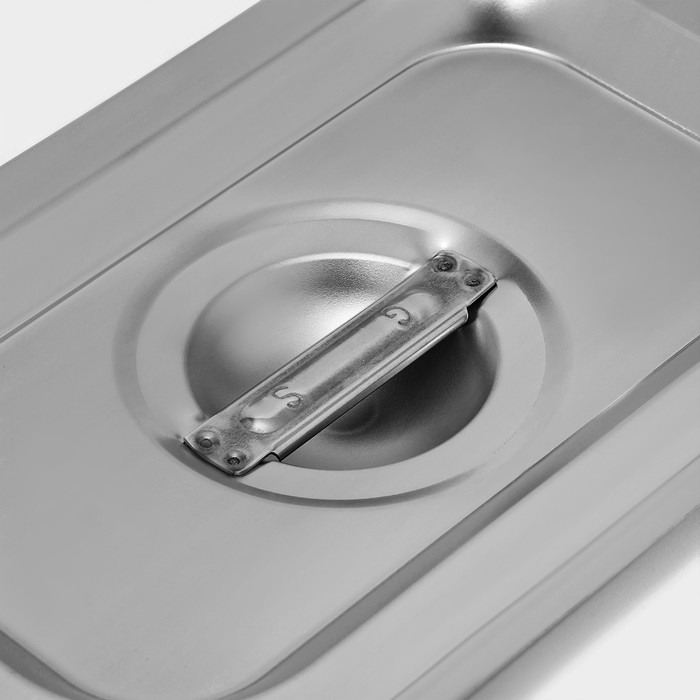 Крышка из нержавеющей стали к гастроемкости 1/9, 17,6×11,4 см, толщина 0,8 мм Крышка из нержавеющей стали к гастроемкости 1/9, 17,6×11,4 см, толщина 0,8 мм