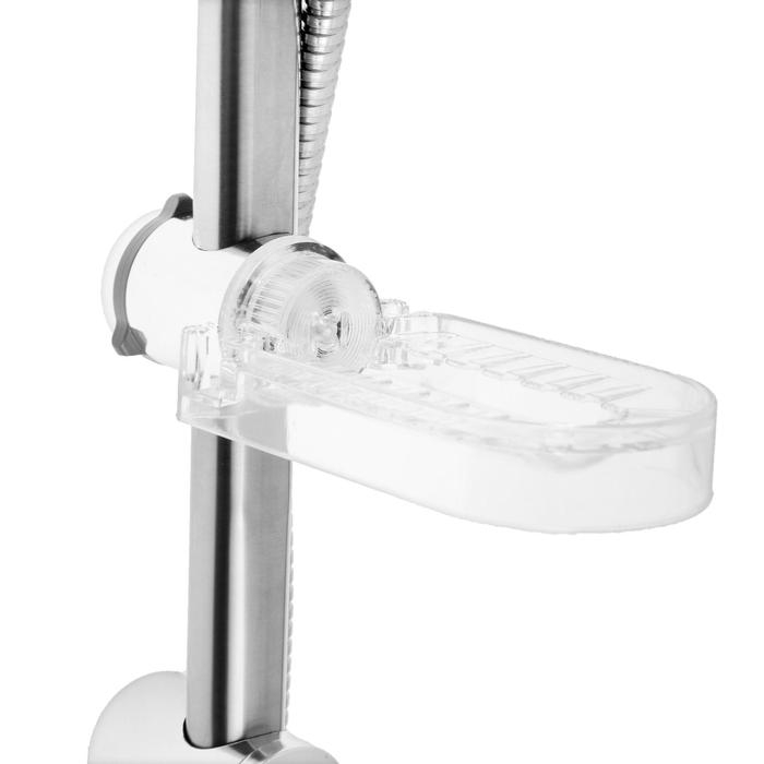 Набор для душа ZEIN ZN0103, шланг 150 см, стойка с мыльницей, лейка 3 режима, сатин Набор для душа ZEIN ZN0103, шланг 150 см, стойка с мыльницей, лейка 3 режима, сатин