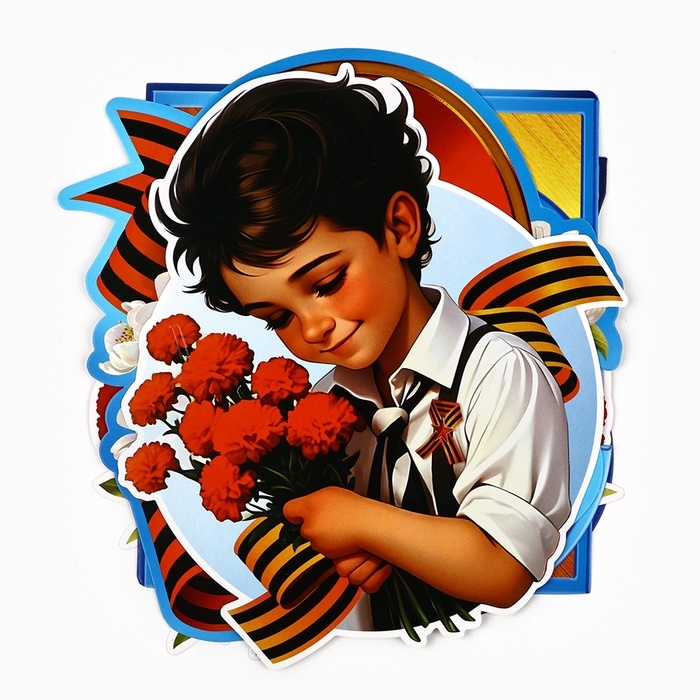 Гирлянда на ленте   Гирлянда на ленте  "С 9 мая", 200 см