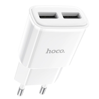 Сетевое зарядное устройство Hoco C88A, 2 USB, 2.4 А, белый