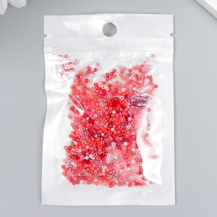 Бисер стекло 12/0  Бисер стекло 12/0 "Перламутр. Красное ассорти" 10 гр