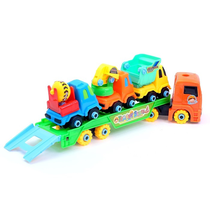 Конструктор винтовой «Автовоз», с 3 машинками Конструктор винтовой «Автовоз», с 3 машинками