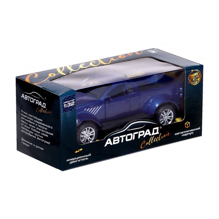 Машина металлическая «Раптор», открываются двери, 1:32, инерция, цвет синий Машина металлическая «Раптор», открываются двери, 1:32, инерция, цвет синий