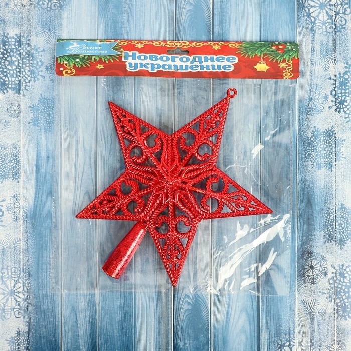 Наконечник Наконечник "Звезда" вензеля классика, 18х20 см, красный