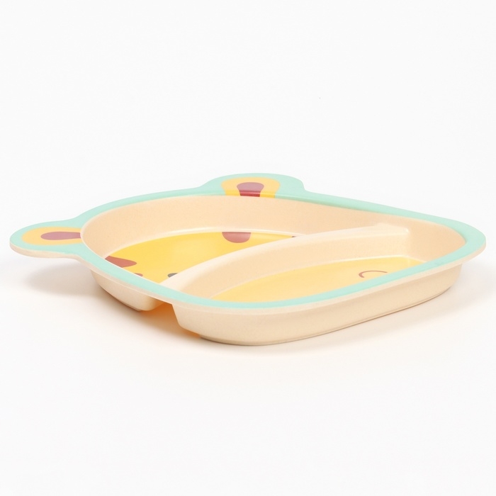 Набор детской посуды из бамбука «Жирафик», 5 предметов: тарелка, миска, стакан, столовые приборы Набор детской посуды из бамбука «Жирафик», 5 предметов: тарелка, миска, стакан, столовые приборы