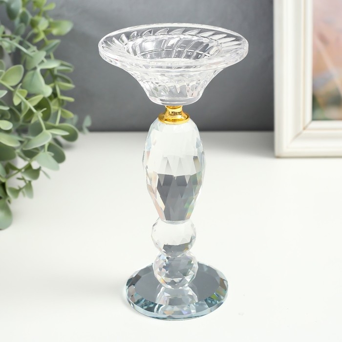 Подсвечник стекло на 1 свечу Подсвечник стекло на 1 свечу "Элизий" овальная ножка 9х9х17 см