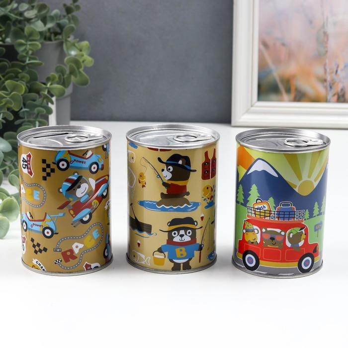 Копилка металл Копилка металл "Зверята и хобби" МИКС 10х7,5х7,5 см