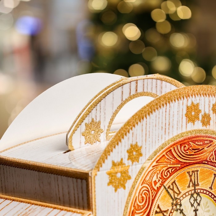 Подарочная коробка Подарочная коробка "Часы "Новогодний звон", 24 х 8,5 х 18,5 см