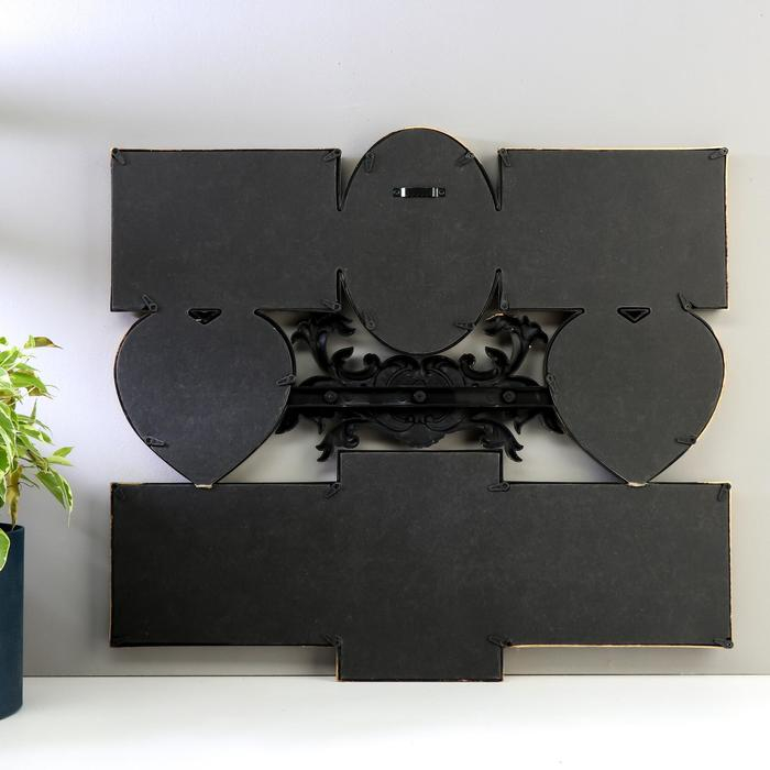 Фоторамка пластик на 8 фото 10х10, 10х15 см  Фоторамка пластик на 8 фото 10х10, 10х15 см "Эмблема" золото 43х48х2 см