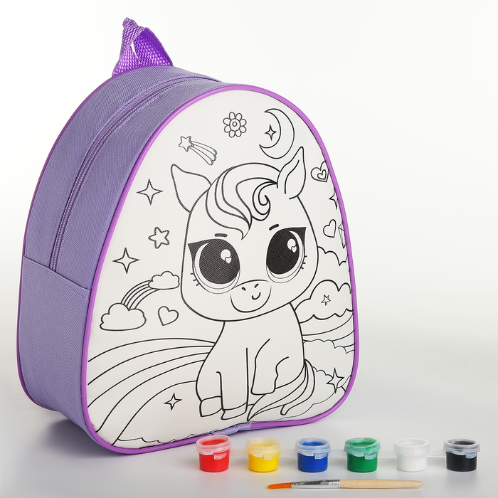 Набор для творчества: Рюкзак раскраска «Волшебный единорог», 23х20,5 см, отдел на молнии Набор для творчества: Рюкзак раскраска «Волшебный единорог», 23х20,5 см, отдел на молнии