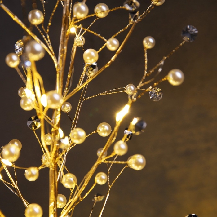 Светодиодный куст «Бусины» 55 × 30 × 3 см, 20 LED, постоянное свечение, от батареек CR2032х2 (в комплекте), свечение тёплое белое Светодиодный куст «Бусины» 55 × 30 × 3 см, 20 LED, постоянное свечение, от батареек CR2032х2 (в комплекте), свечение тёплое белое