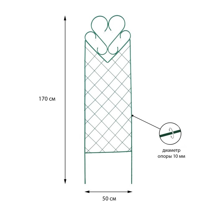 Шпалера, 170 × 50 × 1 см, металл, зелёная, «Амурная» Шпалера, 170 × 50 × 1 см, металл, зелёная, «Амурная»
