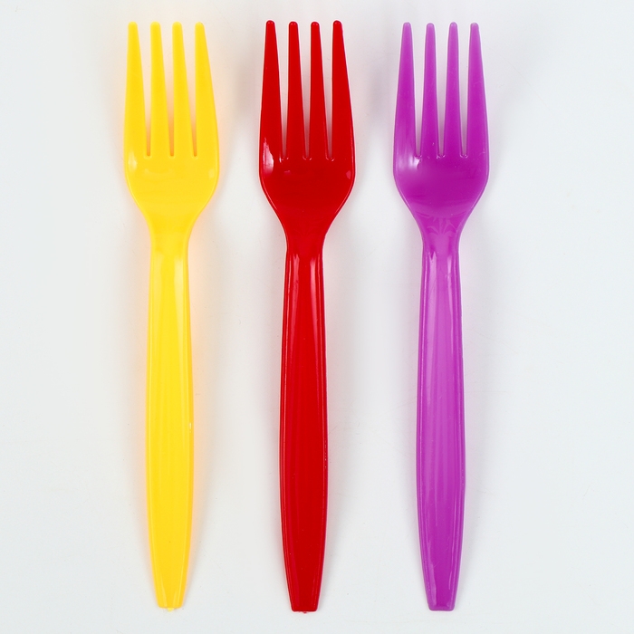 Вилки пластиковые, 6 шт., цвета МИКС Вилки пластиковые, 6 шт., цвета МИКС