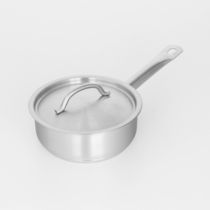 Сотейник из нержавеющей стали с крышкой Hanna Knövell, 1,2 л, d=16 см, h=6,5 см, толщина стенки 0,8 мм, индукция