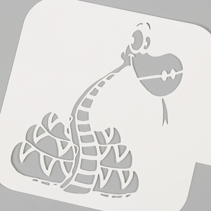 Трафарет новогодний пластиковый Трафарет новогодний пластиковый "Милый удав", размер 9х9 см