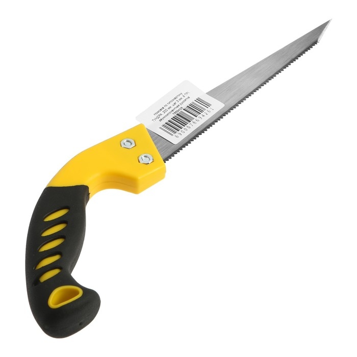 Ножовка по гипсокартону ТУНДРА, 200 мм, шаг 3 мм, 8 TPI, двухкомпонентная рукоятка Ножовка по гипсокартону ТУНДРА, 200 мм, шаг 3 мм, 8 TPI, двухкомпонентная рукоятка