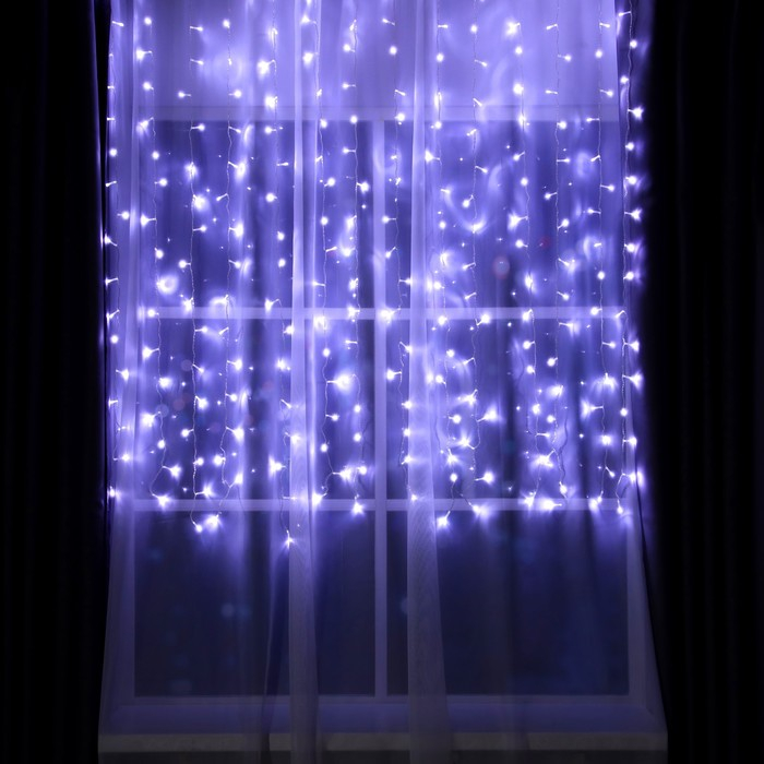 Гирлянда «Занавес» 2 × 1.5 м, IP20, прозрачная нить, 360 LED, свечение белое, 8 режимов, 220 В Гирлянда «Занавес» 2 × 1.5 м, IP20, прозрачная нить, 360 LED, свечение белое, 8 режимов, 220 В