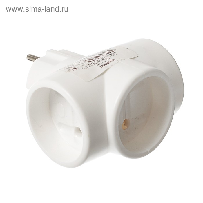 Тройник электрический TOKER,6-10 A, без з/к, белый Тройник электрический TOKER,6-10 A, без з/к, белый