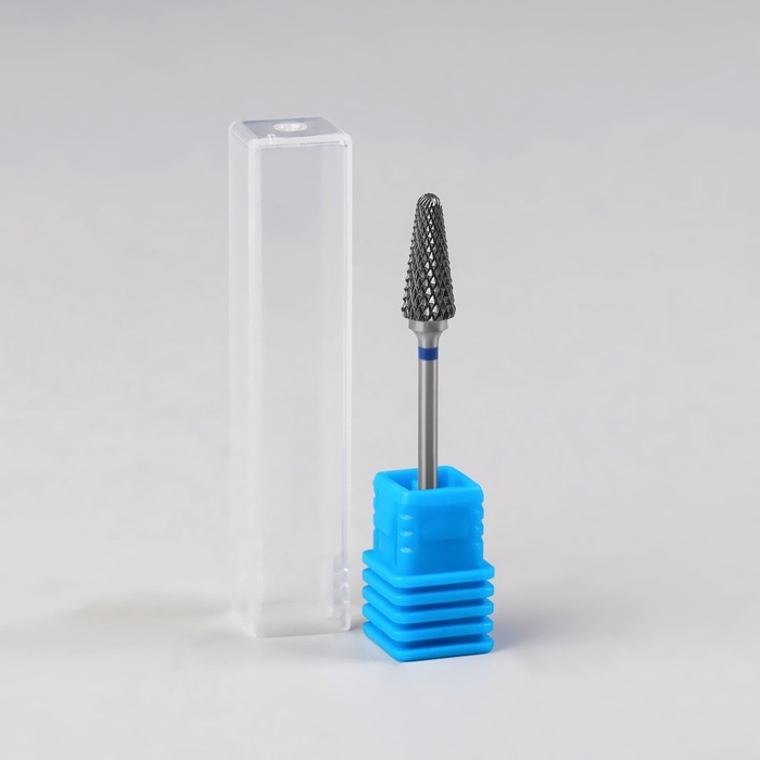 Фреза твердосплавная для маникюра «Конус», средняя нарезка, 6 × 15 мм, в пластиковом футляре Фреза твердосплавная для маникюра «Конус», средняя нарезка, 6 × 15 мм, в пластиковом футляре