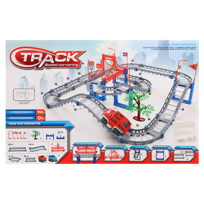 Детский автотрек «Крутой вираж», работает от батареек Детский автотрек «Крутой вираж», работает от батареек