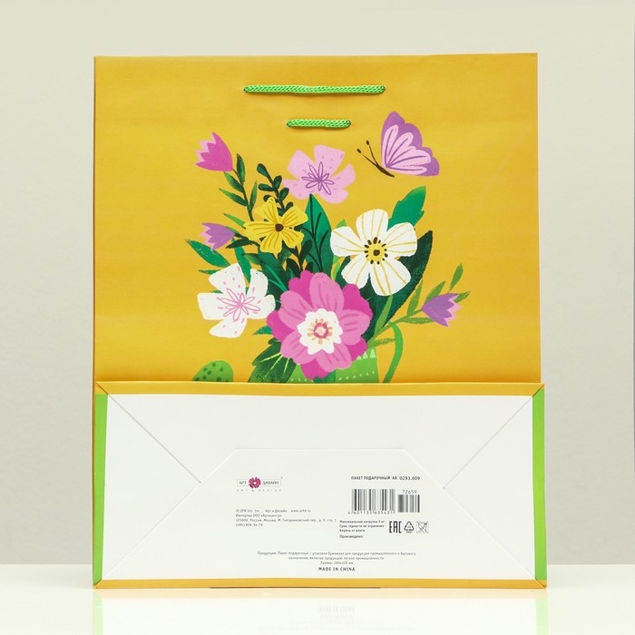 Пакет подарочный "Расти", 26 х 32 х 12 см