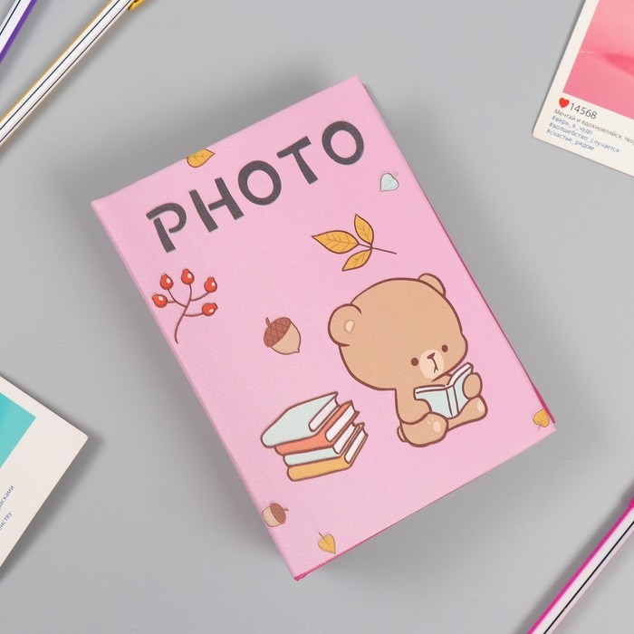 Фотоальбом кожзам на 100 фото 10х15 Фотоальбом кожзам на 100 фото 10х15 "Мишка с книжками" 16,5х12,5х5 см